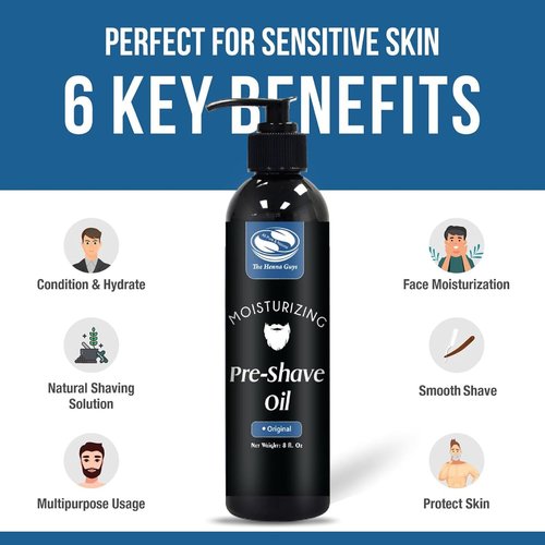 Regine Switzerland Pre Shave Oil - Unscented 8 fl. Oz for a Smooth, Burns-Free Shave | Works with Any Razor