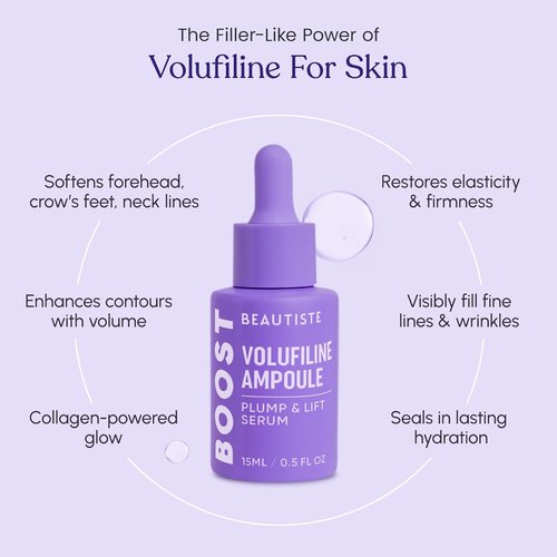 BOOST 100% Pure Volufiline Serum - Instant Hydration & Plumping for Youthful Skin | 0.5 Fl Oz