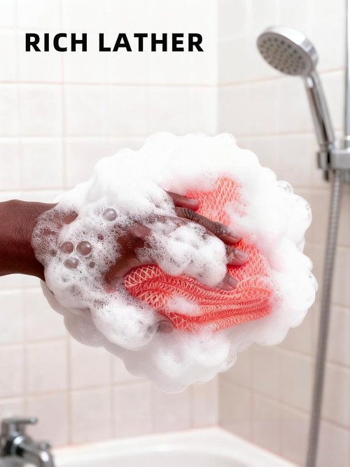 Cleangor African Net Sponge Set - Authentic Exfoliating Body Scrubber for All Skin Types | Pink & Purple