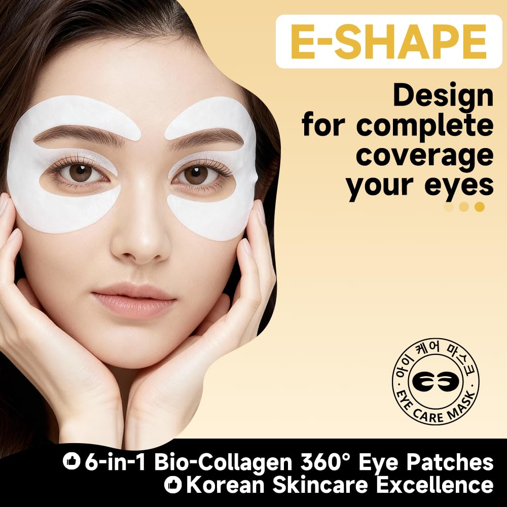 Skiennix 5% PDRN Under Eye Patches - 6-in-1 Bio-Collagen for Puffy Eyes & Dark Circles | 8 Pairs