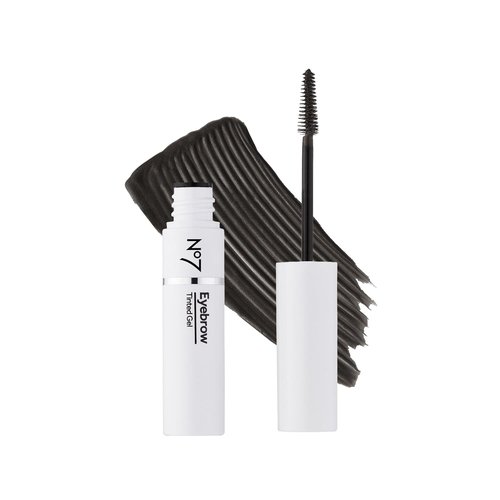 No7 Beautiful Eyebrows Gel - Black - Flexible Brow Gel with Pink Pepper Extract for Fuller, Darker Brows (3.7ml)