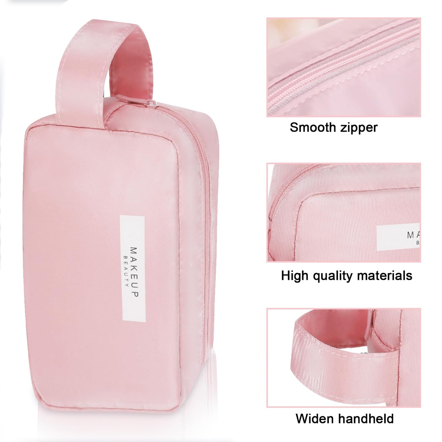 Travel Makeup Bag Cosmetic Bag Makeup Bag Toiletry bag for women and men (Pink-3pcs)