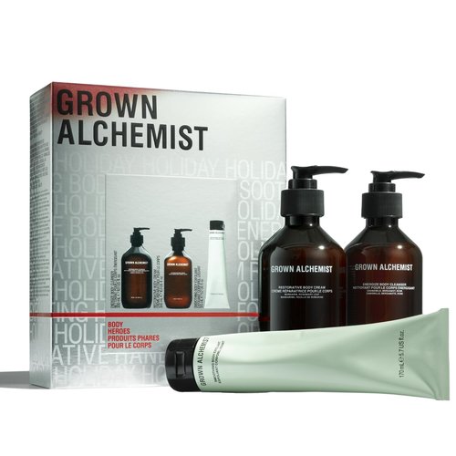 Grown Alchemist Body Heroes Kit - Limited Edition Essentials Gift Set | Exfoliant, Cleanser & Cream