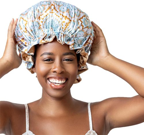 Bounce Curl Satin Hair Bonnet - Reversible Design with Adjustable Band | Frizz-Reducing Night Cap for Curly Hair
