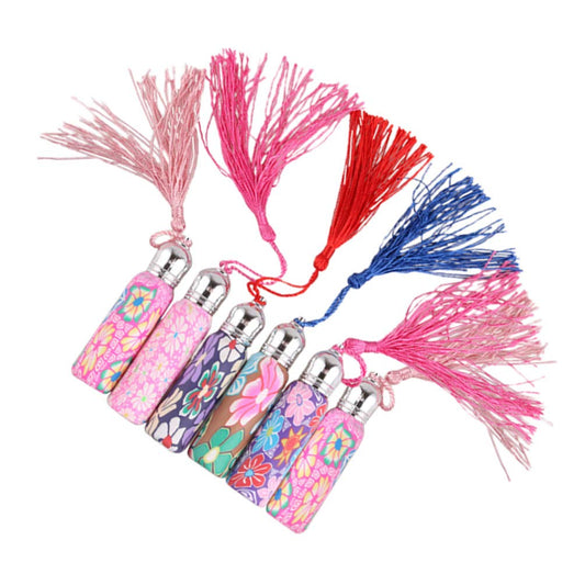 Healifty 6 Pcs Soft Ceramic Roller Bottle Essential Oil Rollers Roller Bottles Perfume Sample Bottles Clear Glass Carafes Reusable Perfume Bottles Glass Bottle Travel Polymer Clay Liquid