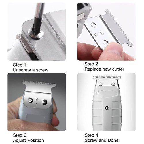 Andis Replacement T Liner Clipper Blades - Durable 2PC Set for GTX GTO GO & Blackouts | Silver Finish
