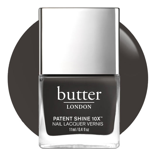butter LONDON Patent Shine 10X Nail Lacquer, Gel-Like Finish, Chip-Resistant Formula, 10-Free Formula, Cruelty-Free, Polymer Technology, Earl Grey