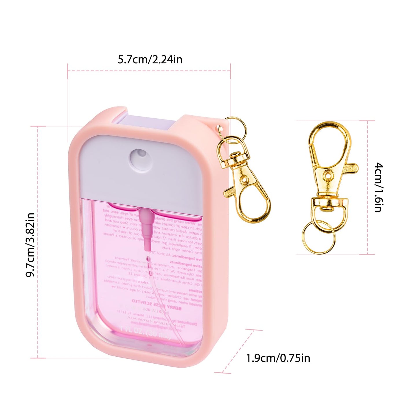 COCGVEL Silicone Case Compatible with Touchland Hand Sanitizer Spray, Protective Case with Keychain for Power Mist and Glow Mist 1 fl oz, Hand Sanitizer Spray Accessory (Colourful 1, 3 Pack)