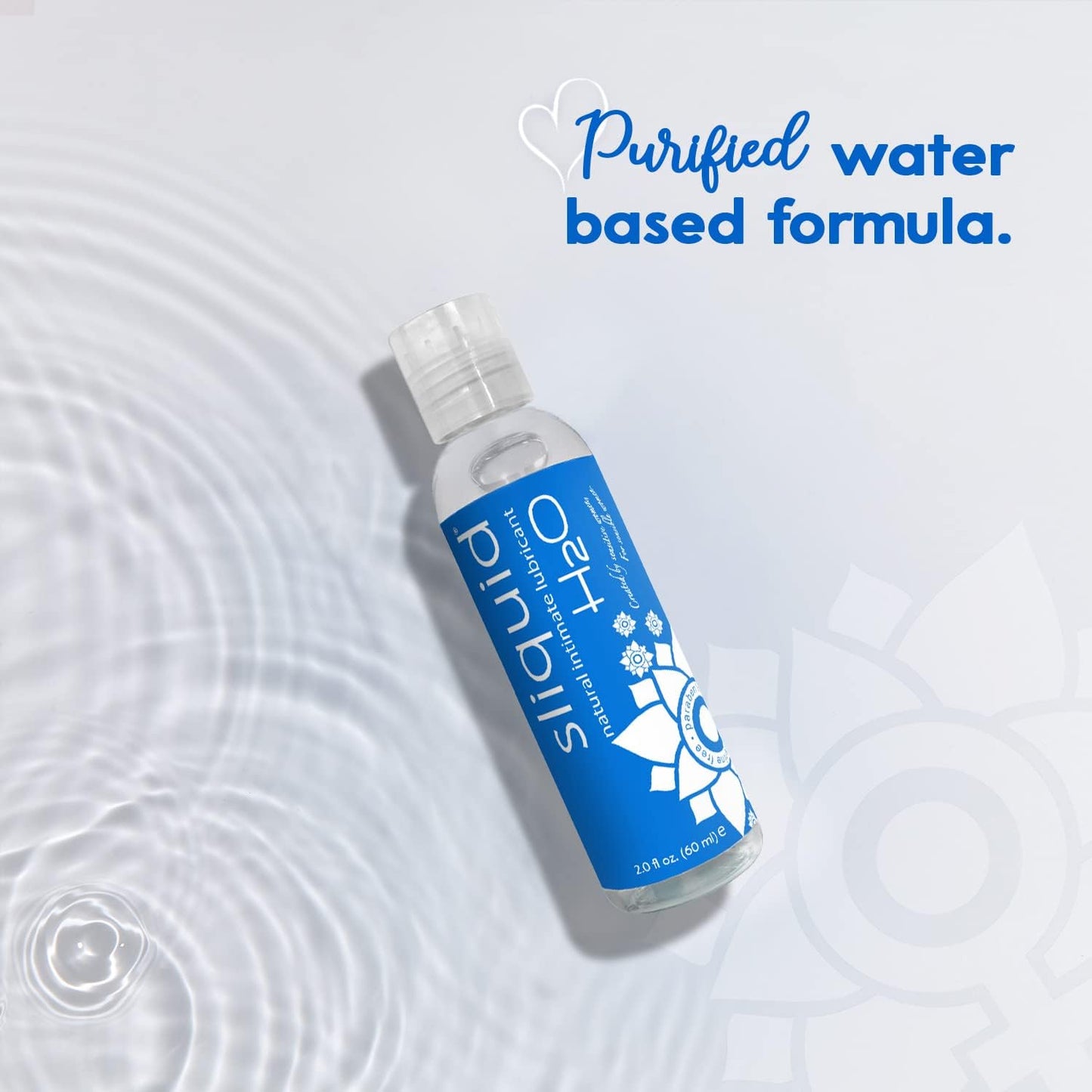 Sliquid H2O Water-Based Lubricant - Natural, Glycerin-Free Personal Lube (2 Oz) | Clear & Unscented