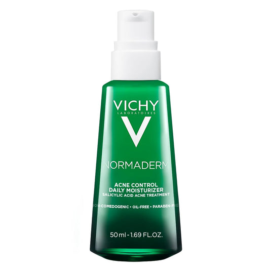 VICHY Normaderm Acne Control Moisturizer - Oil-Free Formula with 2% Salicylic Acid & Hyaluronic Acid | Targets Blemishes & Enlarged Pores