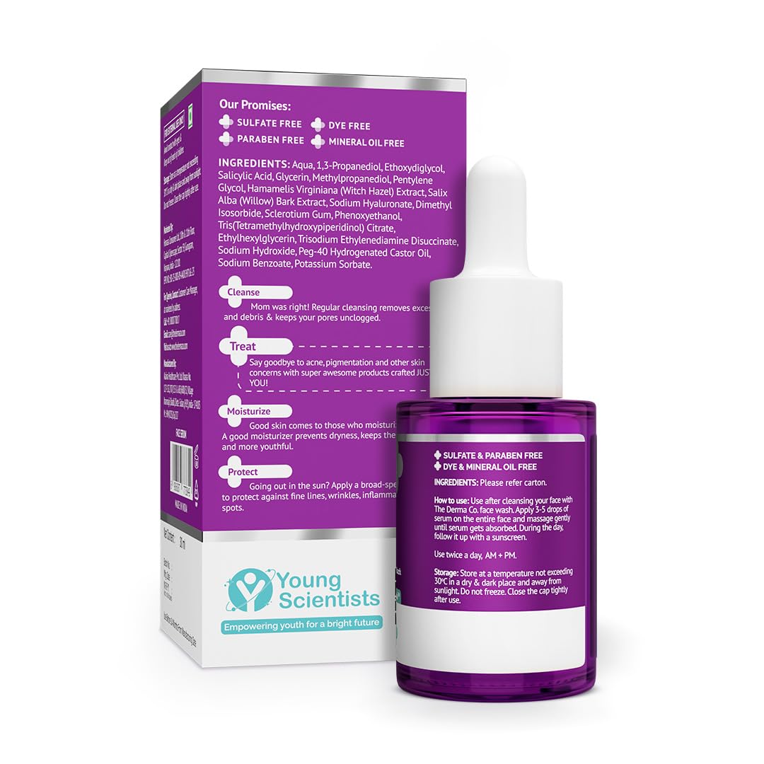 The Derma Co 2% Salicylic Acid Serum - Reduces Acne Marks & Blackheads | Unclogs Pores | 1.01 Fl Oz/30ml