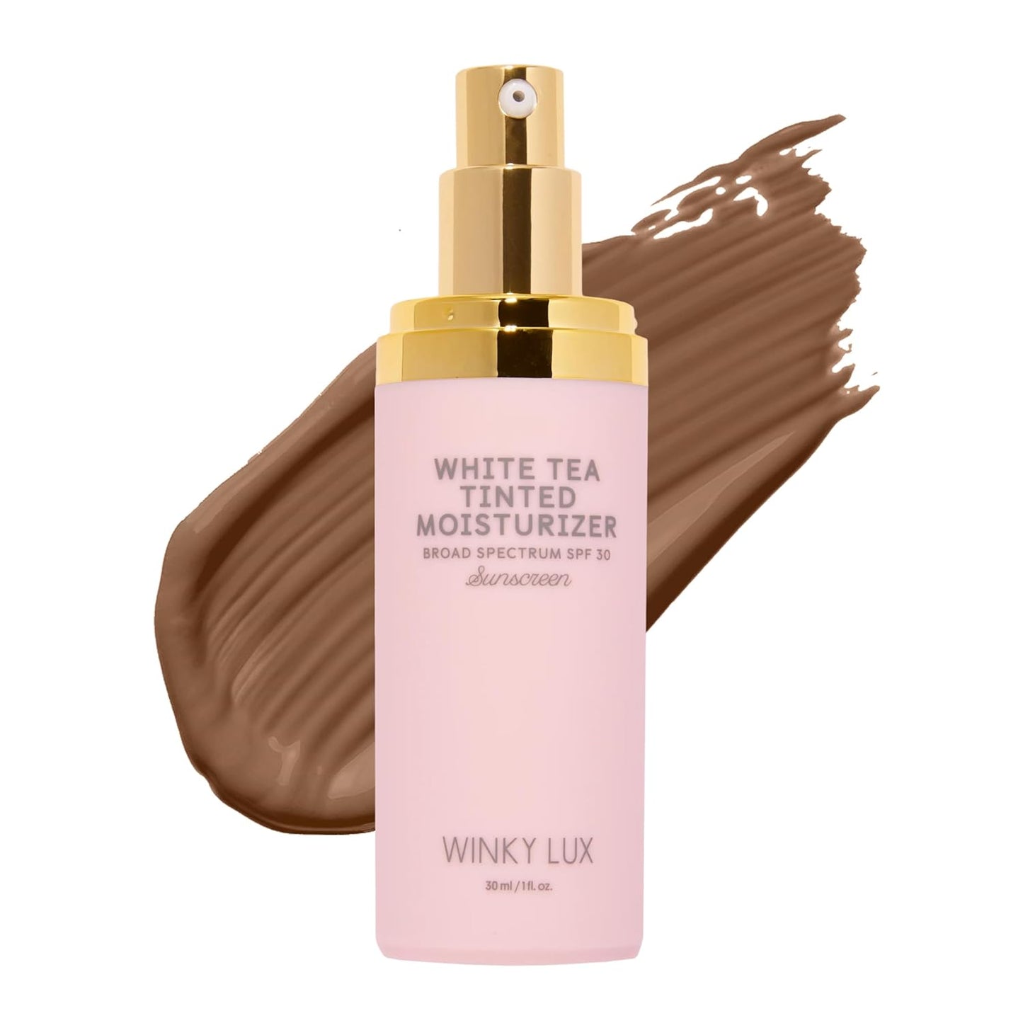 Winky Lux White Tea Tinted Moisturizer SPF 30 - Lightweight Sunscreen with Buildable Coverage, Medium Deep