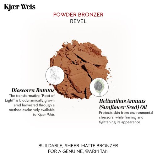 Kjaer Weis Bronzer Powder - Matte Warm Terracotta Contour for Natural Tan | Organic, Cruelty-Free Makeup