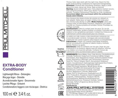 Paul Mitchell Extra-Body Conditioner - Adds Bounce & Fullness for Fine Hair, 33.8 oz
