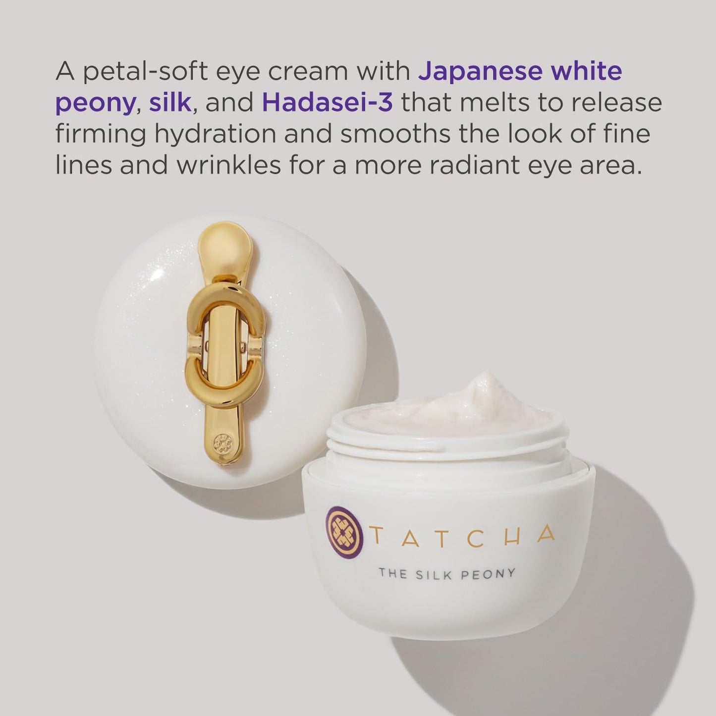 TATCHA The Silk Peony Melting Under Eye Cream | Hydration with Line-Smoothing Eye Cream for Wrinkles and Hydration | 15 ml / 0.5 oz