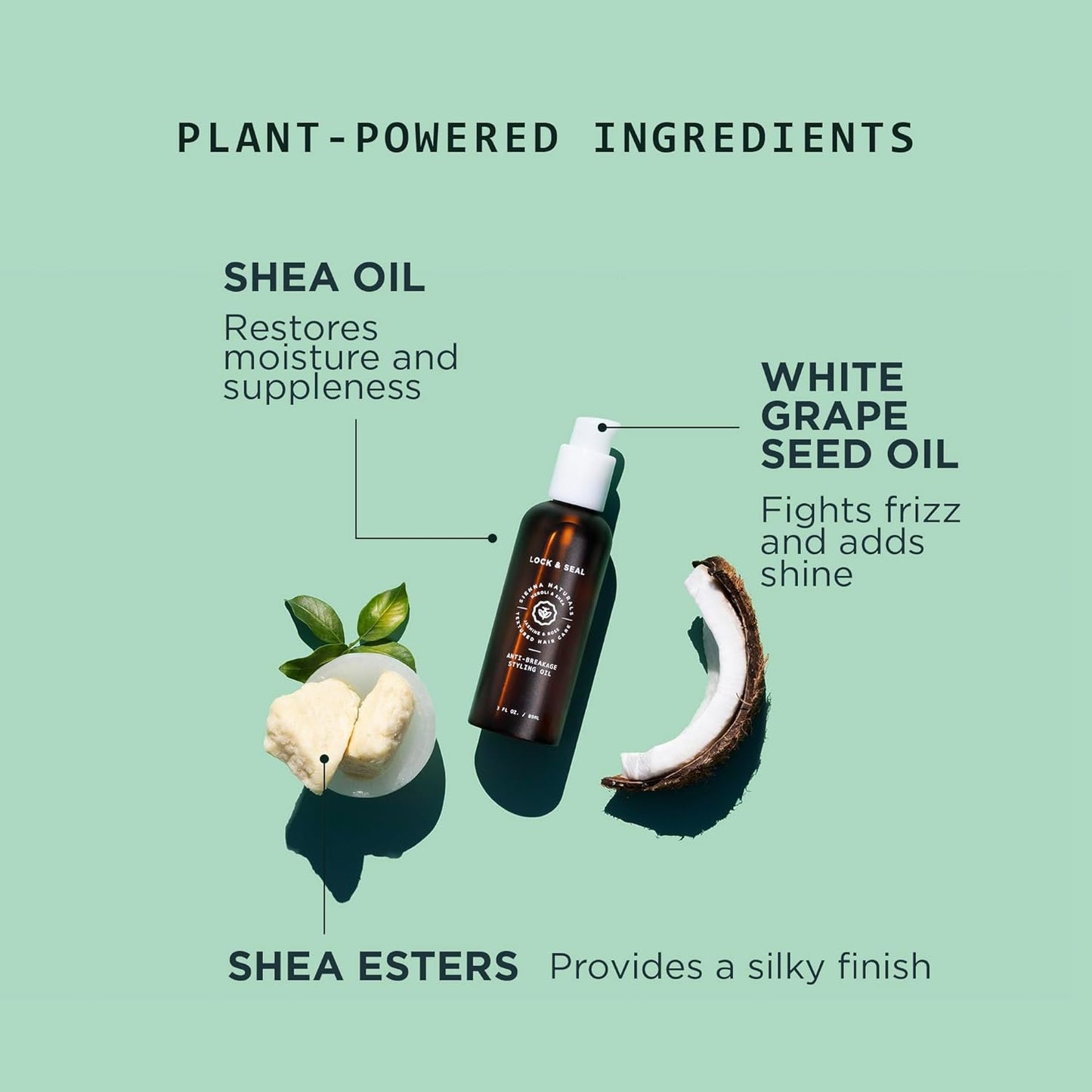 Sienna Naturals - Lock & Seal Oil - Lightweight Hydrating Hair Oil for Moisture & Repair | 3oz