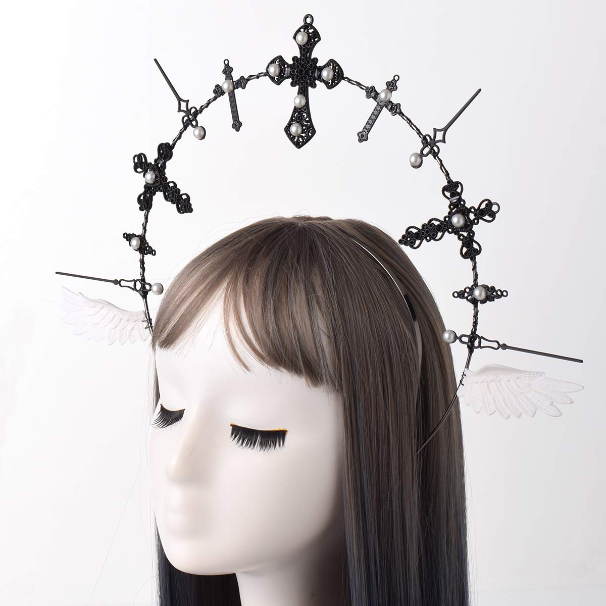 BLESSUME Mary Halo Crown Headband Goddess Headwear Halloween Costume Headpiece Headdress for Cosplay Party (M) Multicoloured