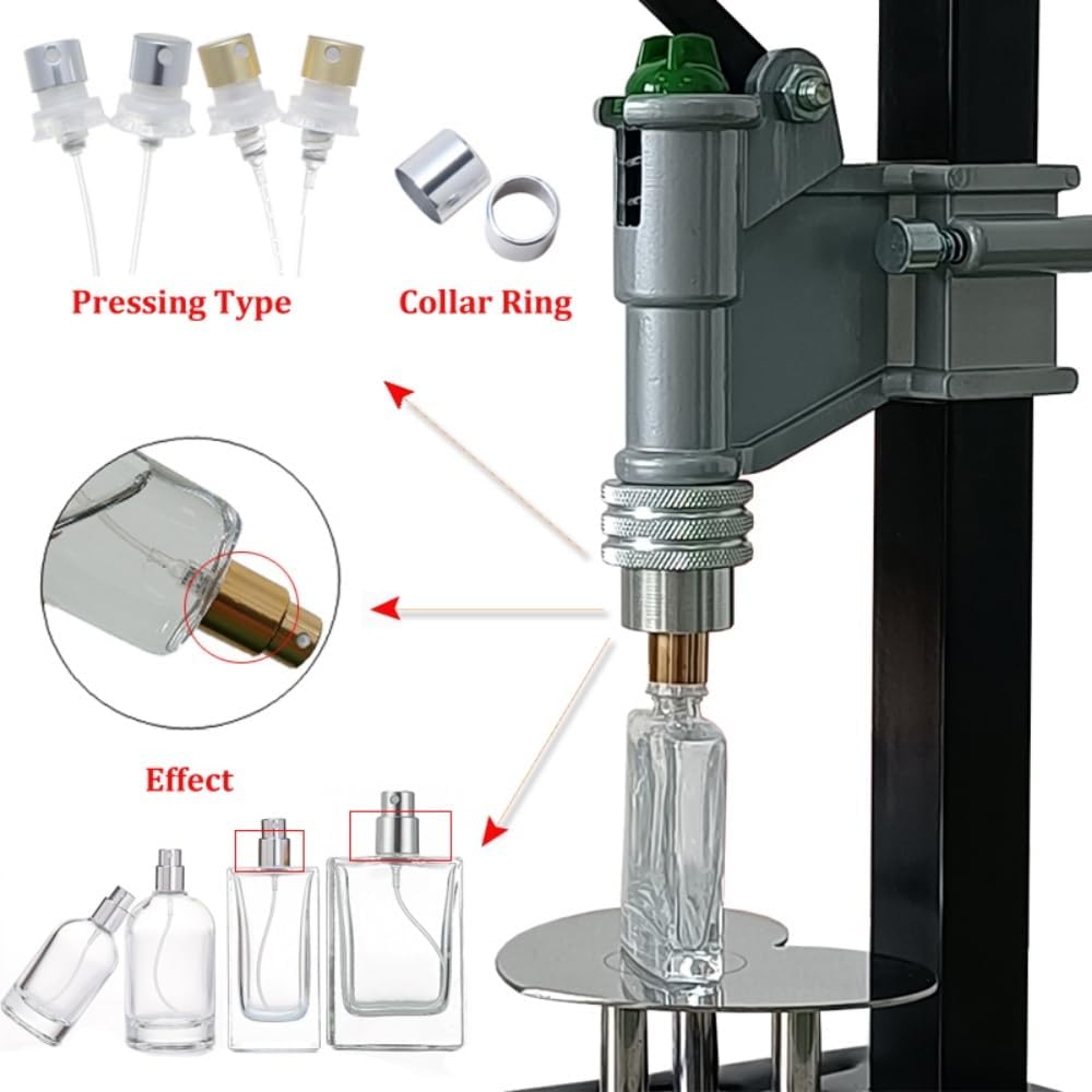 Skiennix Manual Bench Bottle Capper - 13mm to 20mm Perfume Spray Glass Bottle Sealer | Detachable Crimping Tool (15mm)