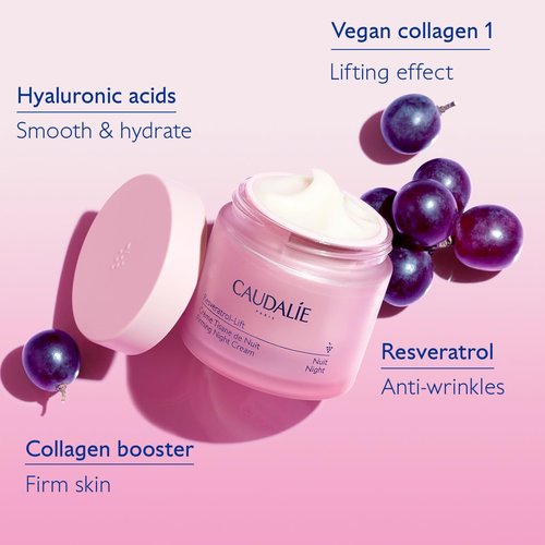 Caudalie Resveratrol-Lift Firming Night Cream | Refillable Retinol Alternative - 50 mL