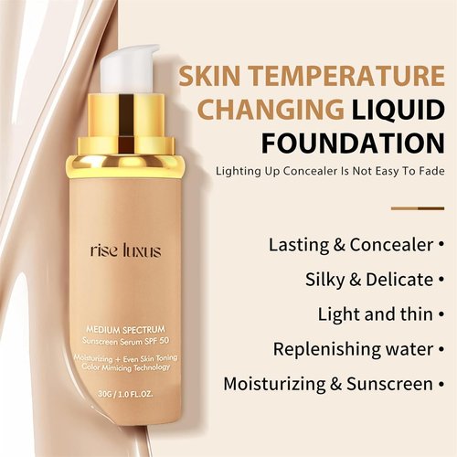 Rise Luxus Ultrablend 4 in 1 Foundation,Match Foundation 4 in 1, 4 in 1 Foundation Liquid with SPF 50, 4 in 1 Concealer, Moisturizer (1pc)