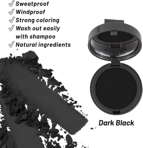 SOVONCARE Hairline Powder - Root Touch Up & Gray Hair Concealer for Men and Women, Instantly Covers Thinning Hair and Bald Spots, Natural-Looking Coverage Dark Black 0.35 oz