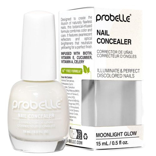 Probelle Illuminating Nail Concealer - Sheer Brightening Nail Polish for Discolored Nails | Vegan, Moonlight Glow