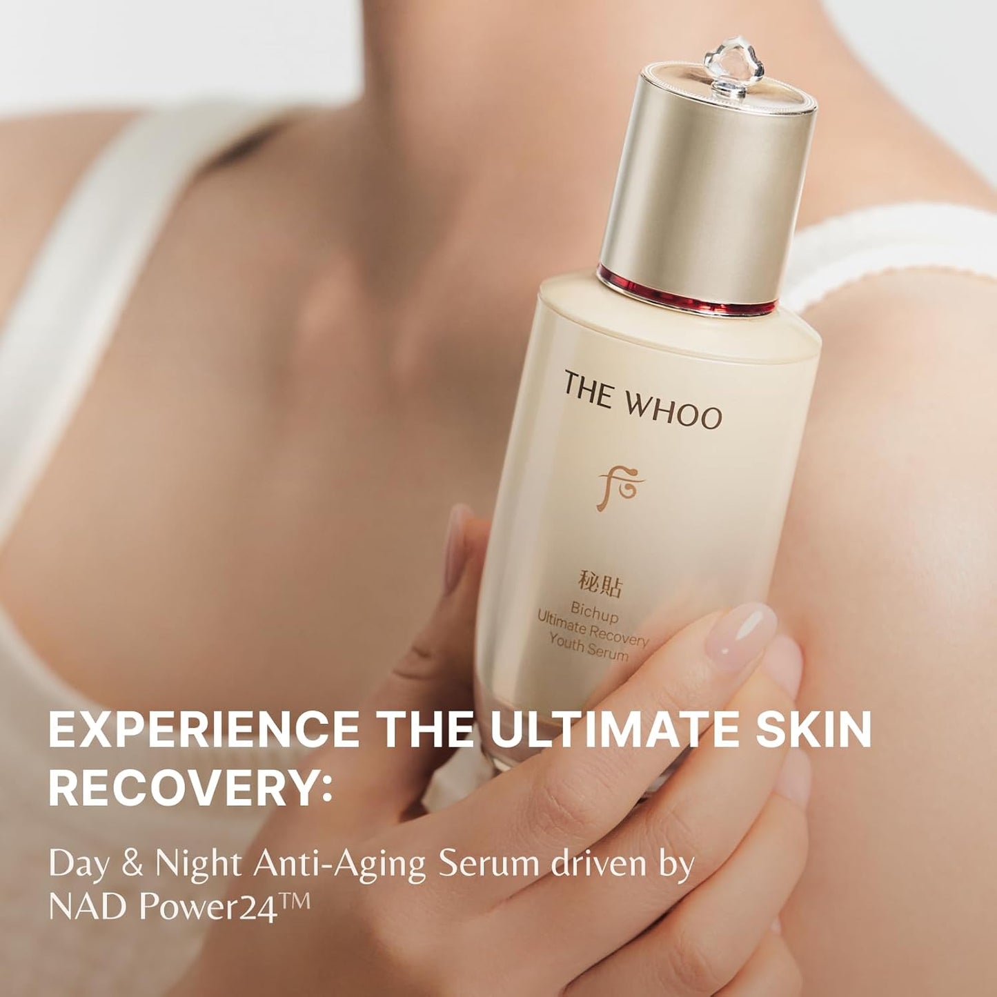 The Whoo Bichup Ultimate Recovery Youth Serum - Intensive Anti-Aging Skincare with NAD+ & Ceramide for Wrinkles | Day & Night Firming Treatment