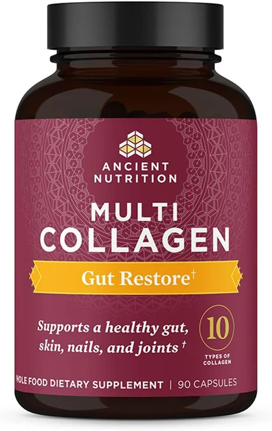 Ancient Nutrition Collagen Pills - Probiotics for Gut Health | 90 Ct Multi Collagen Capsules, Gluten-Free, Paleo & Keto Friendly