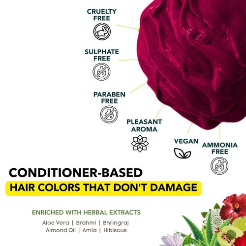 Paradyes Ruby Wine Semi Permanent Conditioner Based Hair Color Enriched with Vegan, Natural and Herbal Hair dyes - lasts up to 8-10 washes (4.2 oz)
