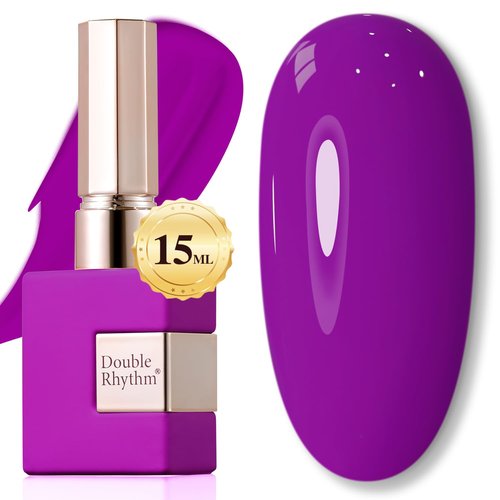 Double Rhythm 15ML Neon Purple Gel Polish Pure Sheer Same Color Same Bottle Soak Off Gel Polish Art Manicure Salon DIY at Home for Women (Purple Lavender-A1313)