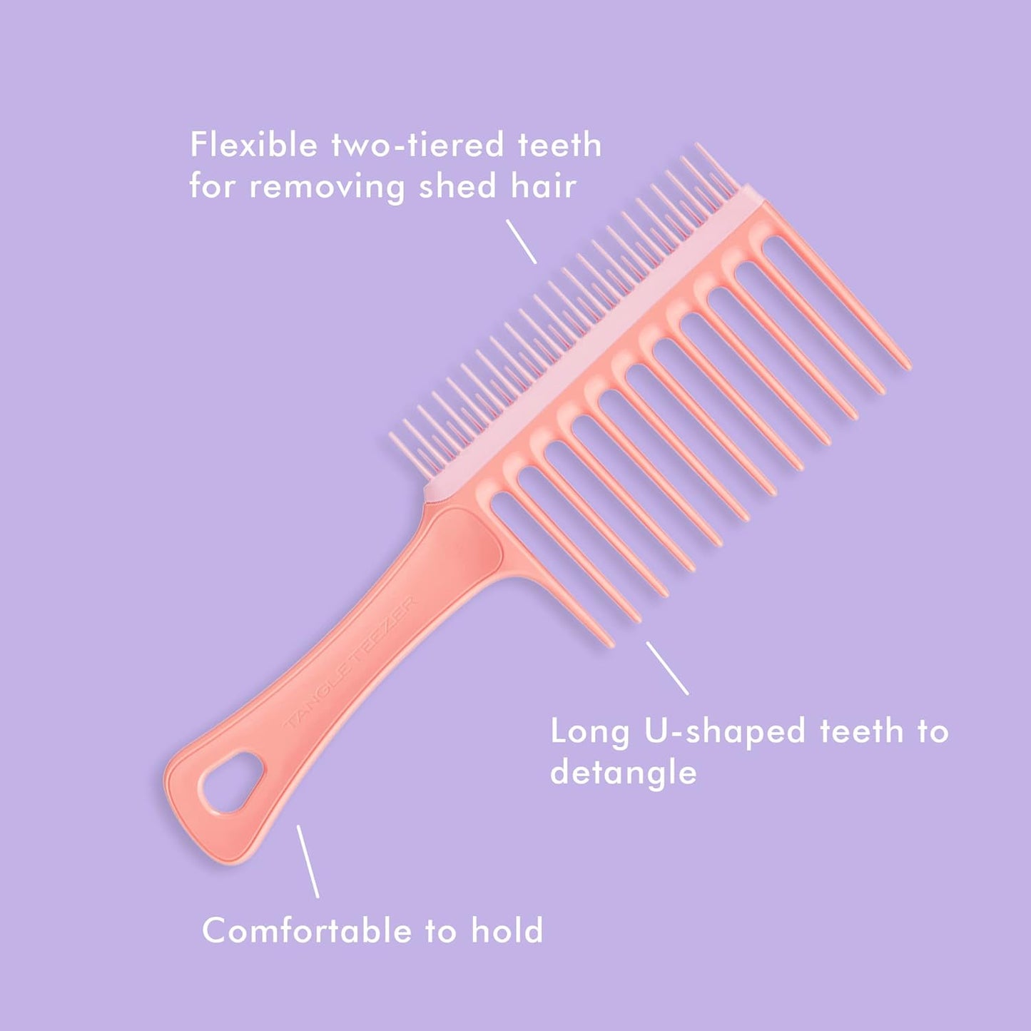 Tangle Teezer Curly Hair Detangling Duo, Includes Curly to Coily Ultimate Detangler Hairbrush & Double Sided Wide Tooth Comb, for 3C to 4C Hair Types