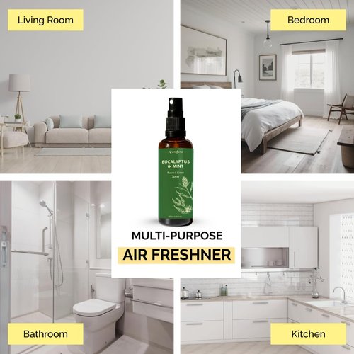 Aromafume Eucalyptus & Mint Room Spray - Aromatherapy Mist for Bedding & Fabrics | 100ml/3.38fl oz