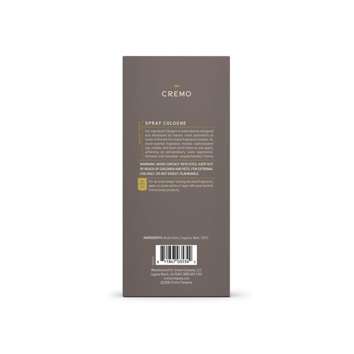 Cremo Cologne For Men - Vintage Suede Mens Cologne Spray, A Combination of White Moss, Rich Amber, and Smooth Suede, Multi-Layered Signature Men's Fragrances, 3.4 Fl Oz