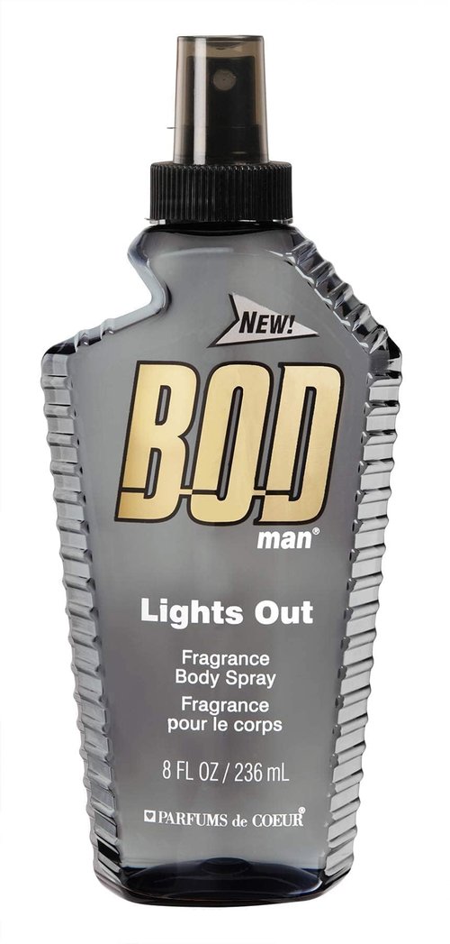BOD man Parfums De Coeur Lights Out Fragrance Body Spray for Men, 8 Ounce