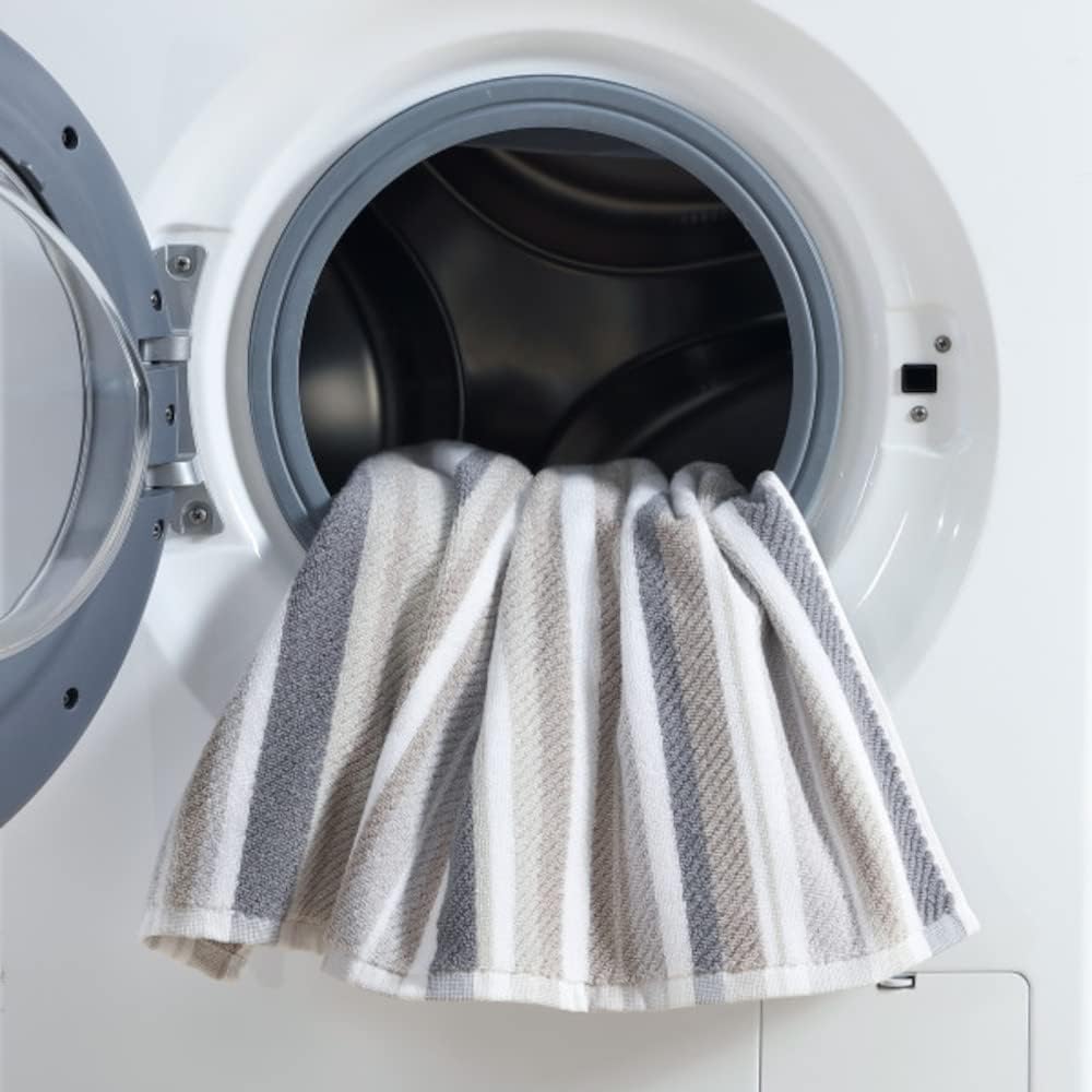 Tommy Bahama - 100% Absorbent Cotton Bathroom Towel Set | Low-Linting & Fade-Resistant (Ocean Bay Grey, 3 Piece)