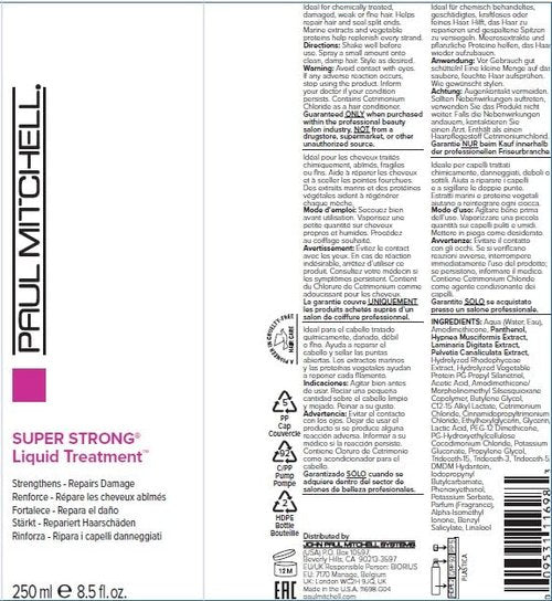 Paul Mitchell Super Strong Liquid Treatment - Strengthens & Repairs Damaged Hair | 8.5 fl. oz.