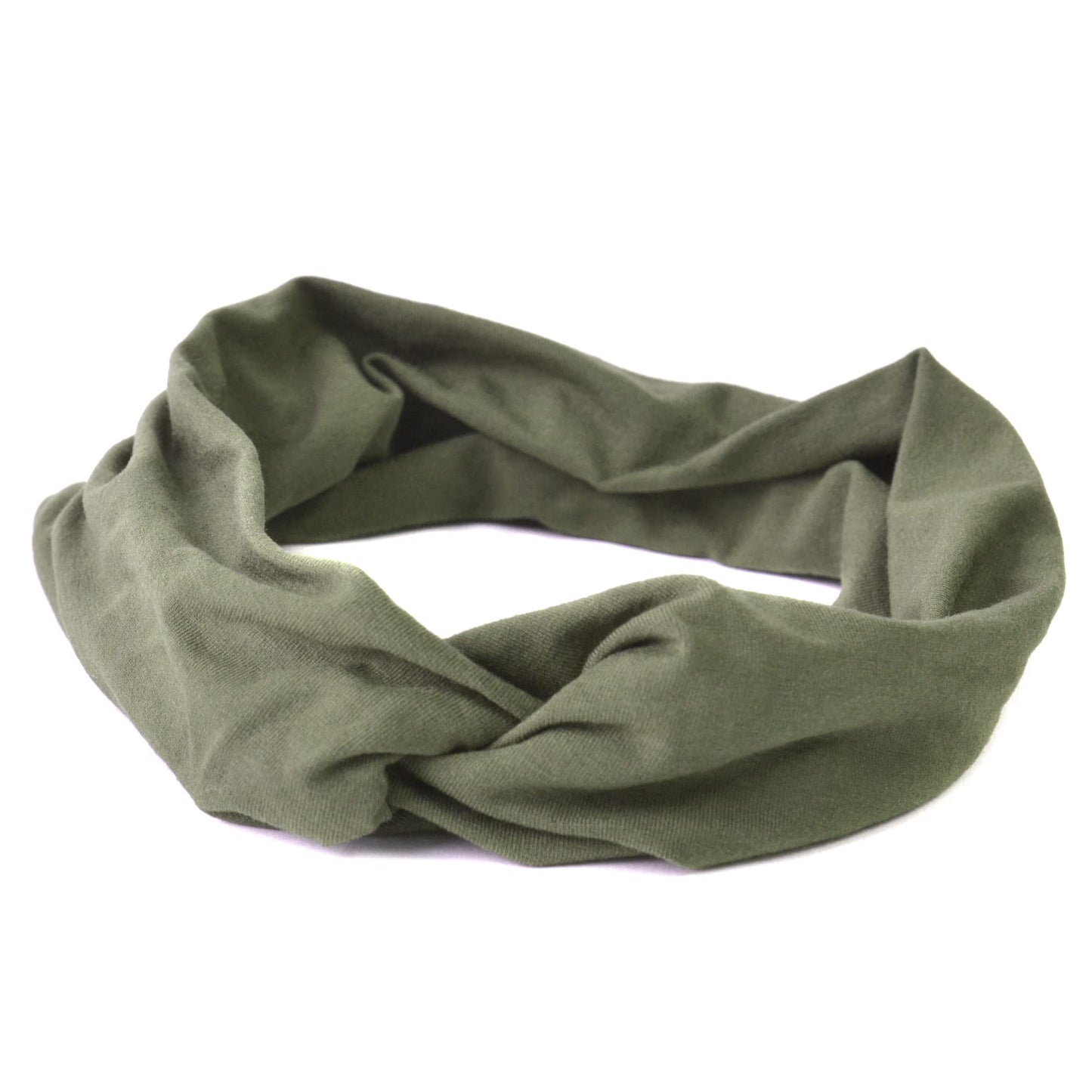 CHARM Womens Headband Wrap Bandana - Stretch Elastic Yoga Workout Running Head band Khaki