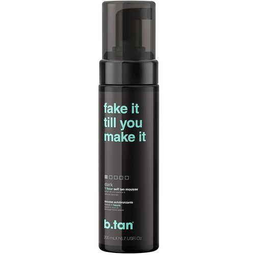 b.tan Dark Self Tanner Mousse - 1 Hour Express Sunless Tanning Foam for Face & Body, 6.7 Fl Oz
