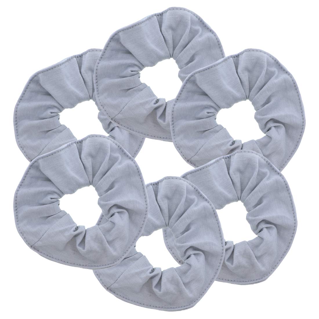 Large Solid Scrunchie - Set of 6 - Grey