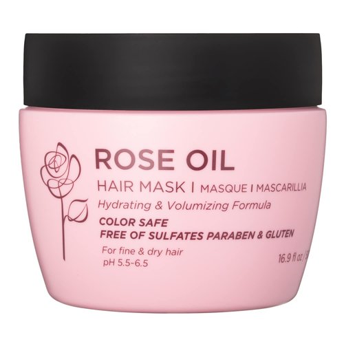 Luseta Rose Oil Hair Mask - Moisturizing & Hydrating Treatment | 16.9 Oz for Fine, Dry Hair