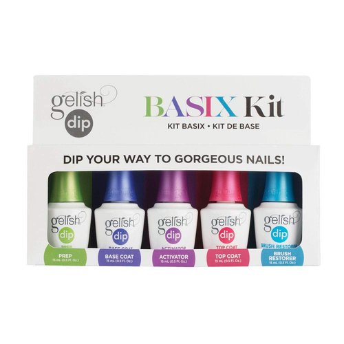 Gelish Dip Basix Kit - Odor-Free, Easy Application for Salon-Quality Dip Powder Nails at Home | No UV/LED Lamp Required