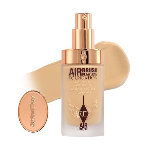Charlotte Tilbury Airbrush Flawless Matte Foundation - Full Coverage Liquid Makeup for Natural-Matte Finish - Waterproof & Transfer Resistant