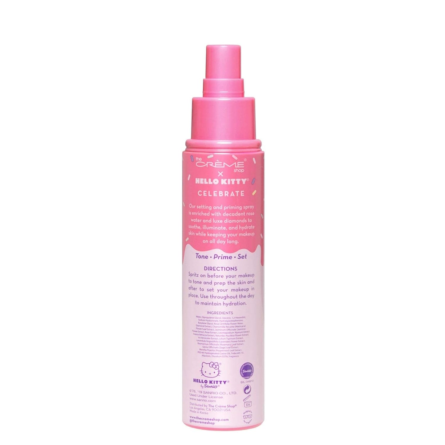 The Crème Shop x Hello Kitty - Priming & Setting Facial Spray - Hydrating Rose Water & Diamond Essence