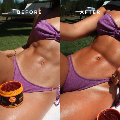 Carroten Intensive + Gold Shimmer Tanning Gel | Browning Tan Accelerators | Non-Greasy, Water-Resistant | Carrot & Coconut Oil | Vitamin A & E For Hydration | 5 oz (Set of 2) + Spatula