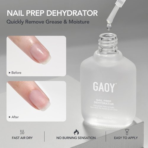 GAOY Nail Dehydrator and Primer Set - Acid-Free Natural Prep for Gel Nail Polish | 2 Pcs