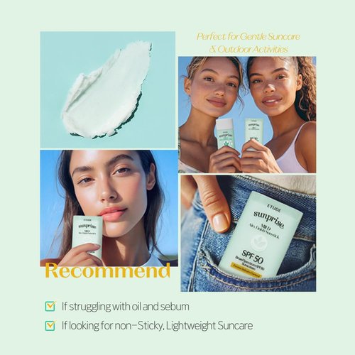 ETUDE Sunprise Sunstick SPF50+ | Vegan, Non-Greasy, Matte Finish for Sensitive Skin - 19g | Ideal for Festivals & Outdoor Events