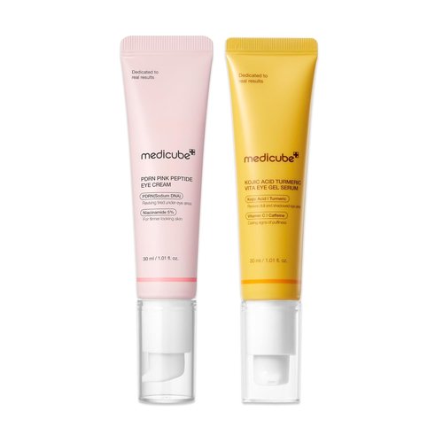 Medicube Eye Jelly Serum & Cream Duo - Kojic Acid Brightening Gel & PDRN Serum | Firmer, Radiant Skin for Dull Complexions | Korean Skincare