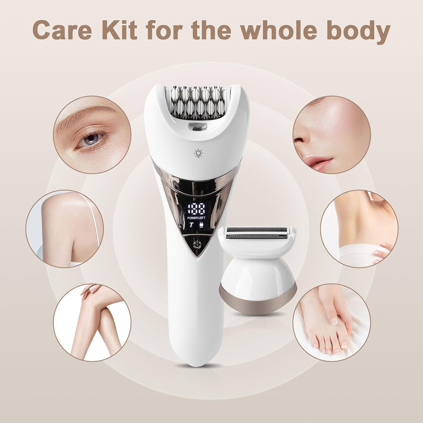 Skiennix Cordless Epilator for Women - Fast Hair Removal for Legs, Arms & Armpits | Wet & Dry, 2 Speeds