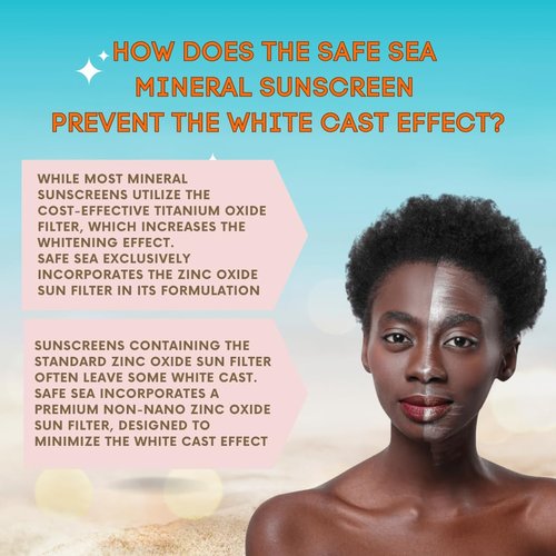 Safe Sea Zinc Oxide Sunscreen SPF30 | Clear Mineral Face Sunscreen Without White Cast | Anti-Jellyfish Sting Protective Lotion | 3.4Oz (100ml)