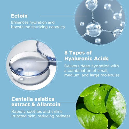 Nightingale Ecto-Hyaluronic Ampoule - 8-Layer Hyaluronic Acid Serum for Dry Skin | Fragrance-Free, Vegan